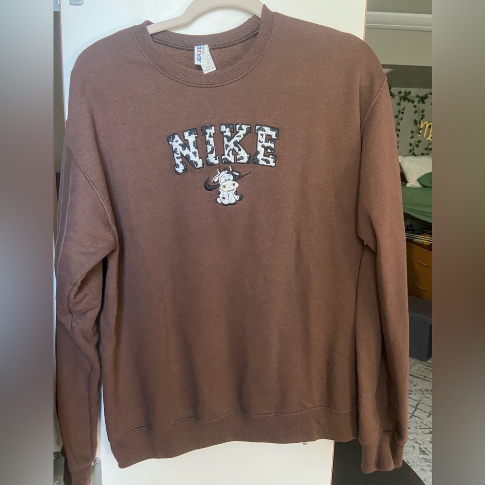 Nike cowprint brown sweatshirt